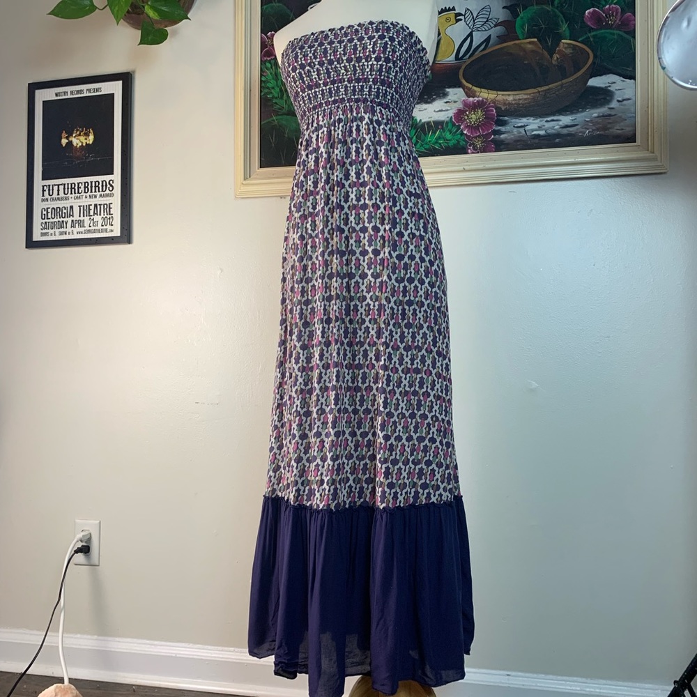 Purple smocked summer maxi dress